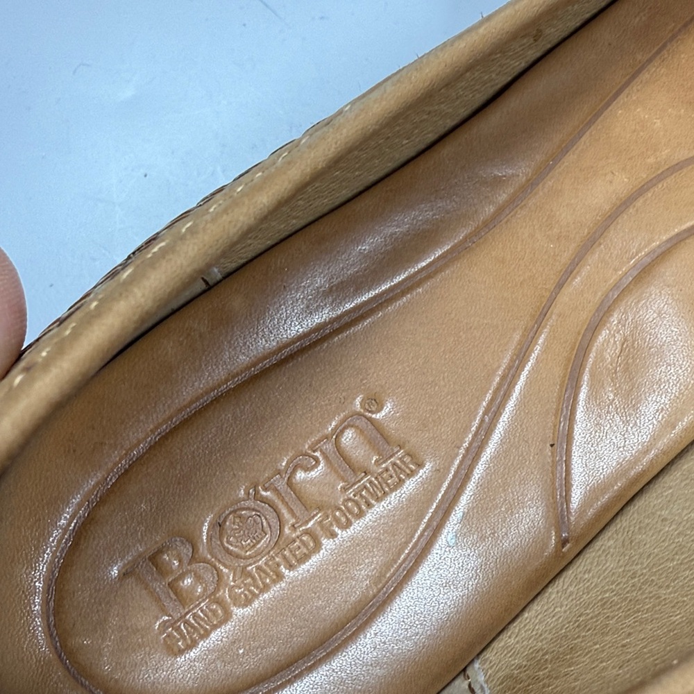 BORN Carri Brown Cork Snake Print Bow Ballet Slip-on Flats S-504 Sz 7.5 - Picture 5 of 9